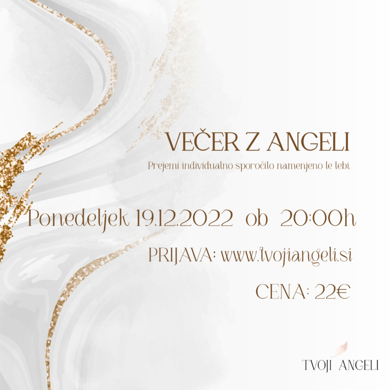 Večer z angeli 19.12.2022 Špela Bajt Butko - Tvoji angeli