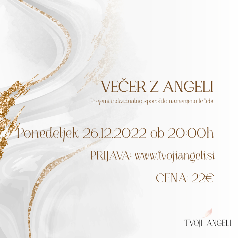 Večer z angeli 26.12.2022 Špela Bajt Butko Tvoji Angeli